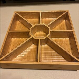 Bamboo Sectioned Serving Tray. Can be used fir other things to  hardly used